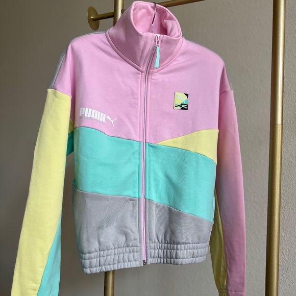 Puma International Vintage Pastel Track Jacket XS🌴💕80s 90s vintage vaporwave - Picture 1 of 17